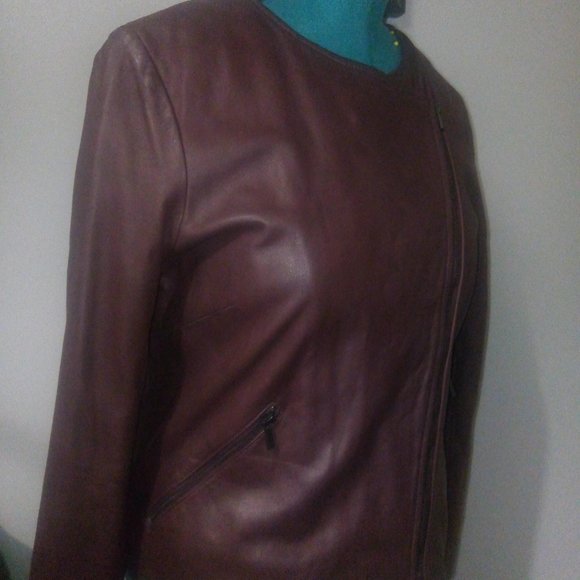 Neiman Marcus The Leather Collection Moto Jacket Sz L - Picture 9 of 15